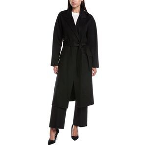 Theory Womens Wool & Cashmere-Blend Coat, Black
